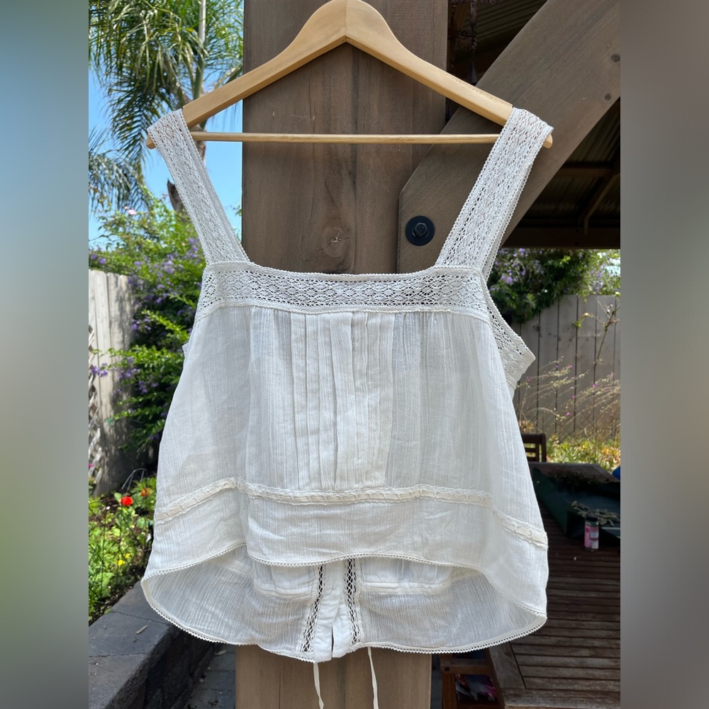 Spell Cream Crochet-Trimmed Peasant Camisole - Picture 13 of 16